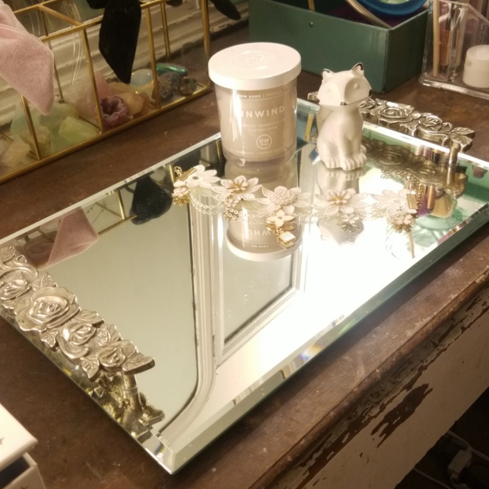 Vintage mirrored tray